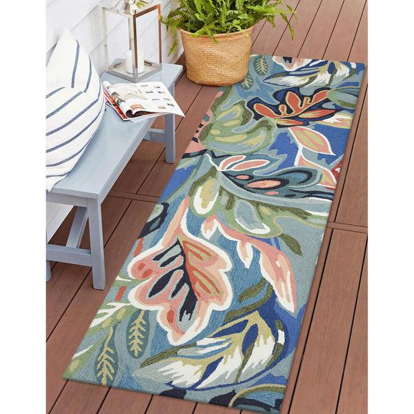 Plow & Hearth Liora Manne Capri On Holiday Indoor/Outdoor Area Rug Aqua