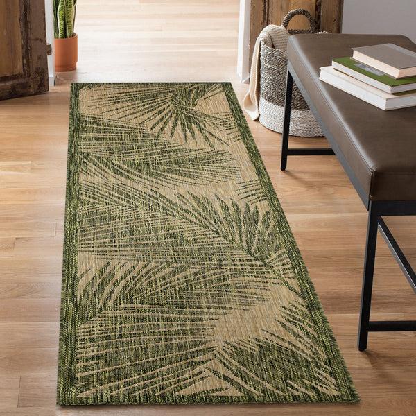 Plow & Hearth Liora Manne Carmel Fronds Indoor/Outdoor Area Rug Green 4'10" X 7'6"