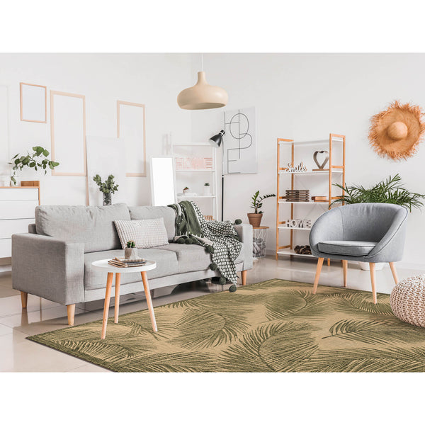 Plow & Hearth Liora Manne Carmel Fronds Indoor/Outdoor Area Rug Green 4'10" X 7'6"