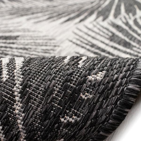 Plow & Hearth Liora Manne Carmel Fronds Indoor/Outdoor Area Rug Black