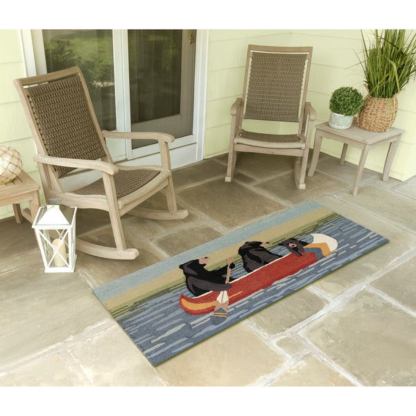 Plow & Hearth Liora Manne Frontporch Are We Bear Yet? Indoor/Outdoor Mat Lake 2' X 3'