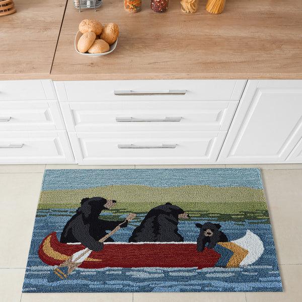 Plow & Hearth Liora Manne Frontporch Are We Bear Yet? Indoor/Outdoor Mat Lake 2' X 3'