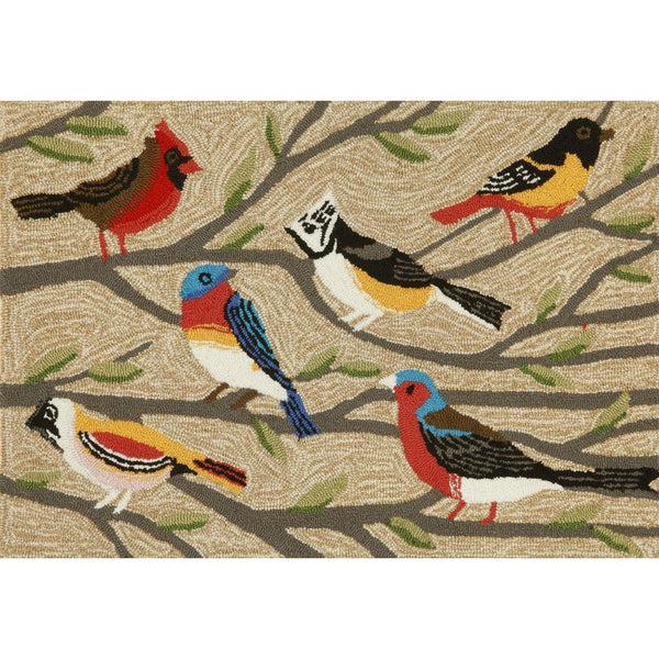 Plow & Hearth Liora Manne Frontporch Birds Indoor/Outdoor Mat Multi 2' X 3'