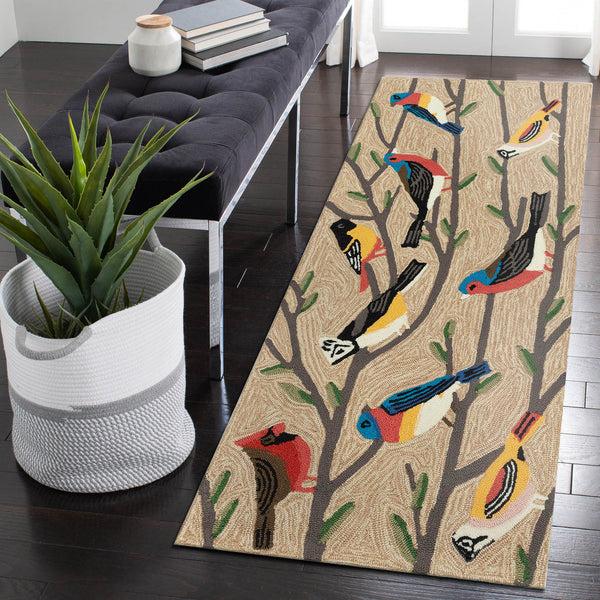 Plow & Hearth Liora Manne Frontporch Birds Indoor/Outdoor Mat Multi 2' X 3'