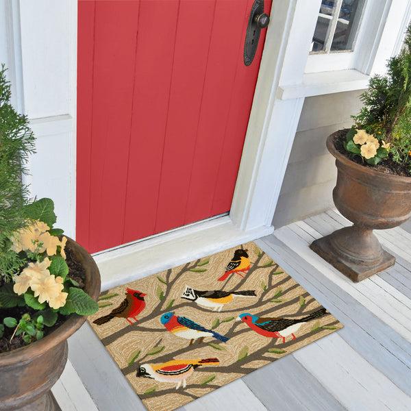 plow & hearth Liora Manne Frontporch Birds Indoor/Outdoor Mat Multi 2' x 3'