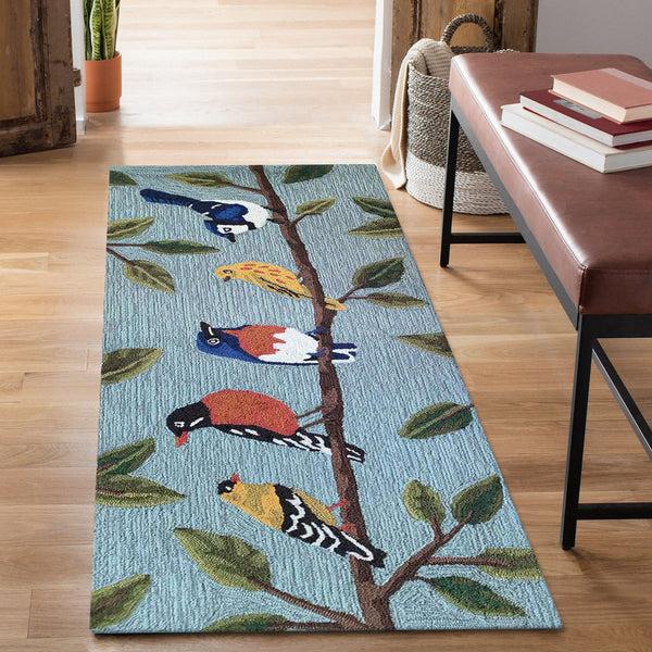 Plow & Hearth Liora Manne Frontporch Birds On A Branch Indoor/Outdoor Rug