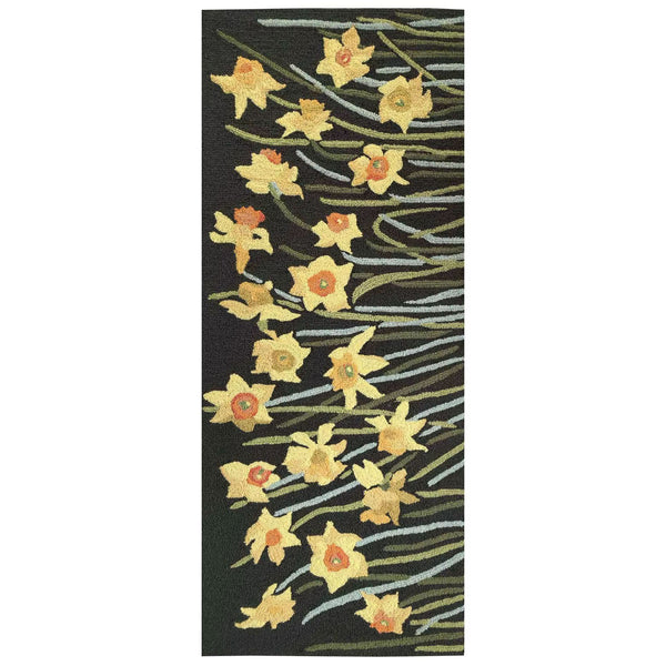 Plow & Hearth Liora Manne Frontporch Daffodil Indoor/Outdoor Mat Green 2' X 3'