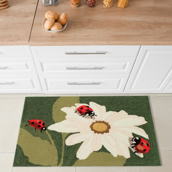 Plow & Hearth Liora Manne Frontporch Ladybugs Indoor/Outdoor Rug