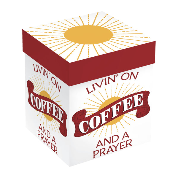 Plow & Hearth Living On Coffee And A Prayer Ceramic Cup O' Java 17oz Gift Box