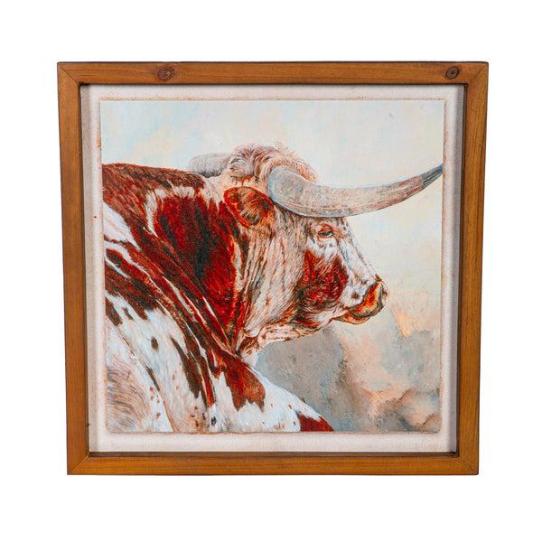 Plow & Hearth Longhorn Metal And Wood Wall Décor 16"L X 16"H