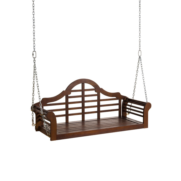 Plow & Hearth Lutyens Eucalyptus Wood Porch Swing Natural