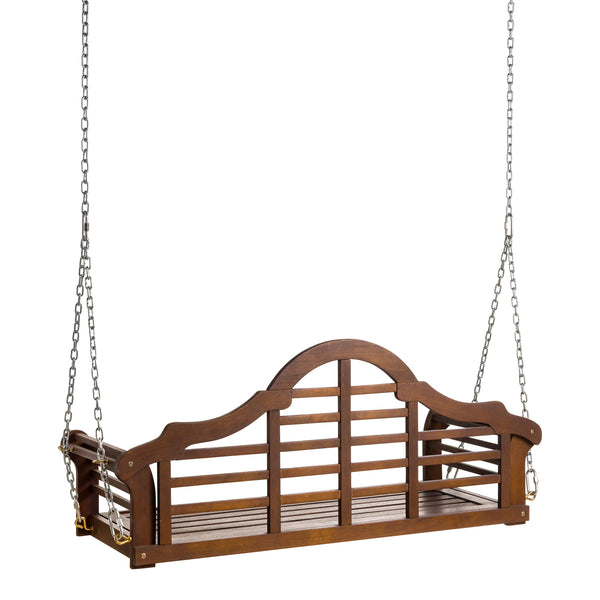 Plow & Hearth Lutyens Eucalyptus Wood Porch Swing Natural