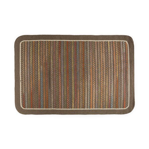 plow & hearth Lynnhaven Wool Solid Border Braided Rug 8' sq