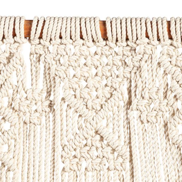 Plow & Hearth Macrame Wall Pocket Plant Cover Natural