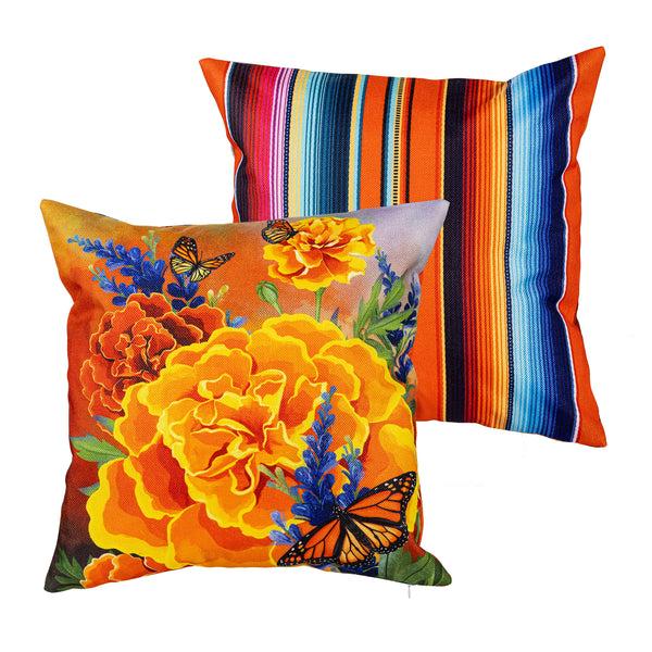 Plow & Hearth Mariposa Melody 18" Interchangeable Pillow Cover