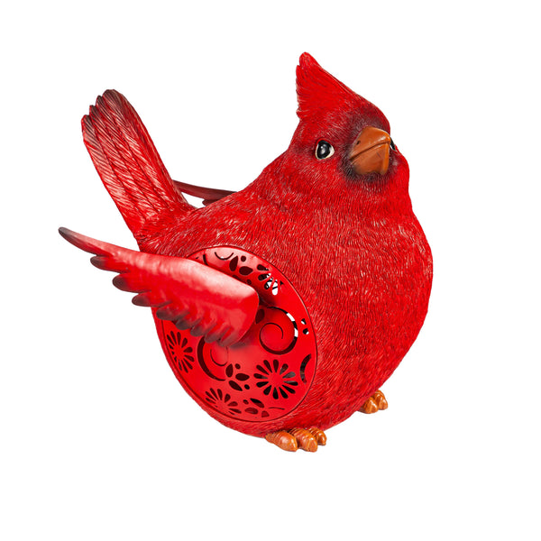 Plow & Hearth Memorial Garden Statue Solar Engraved Cardinal