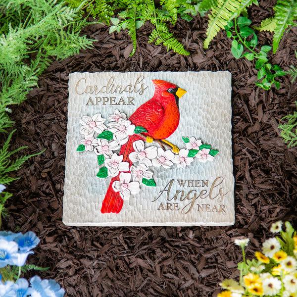 plow & hearth Memorial Garden Stone Cardinals Appear when Angels are Near 10.5"