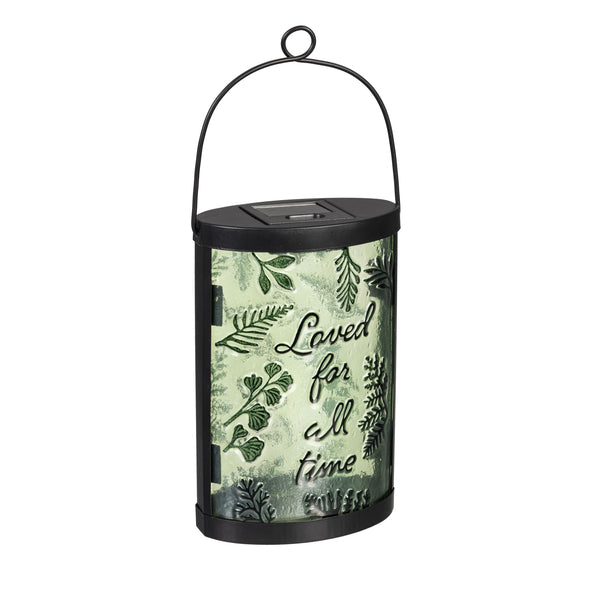 Plow & Hearth Memorial Outdoor Lamp & Lighting Memorial Fern Hand Painted Solar Lantern