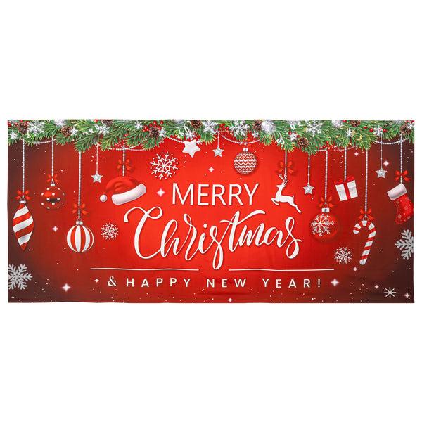 Plow & Hearth Merry Christmas & Happy New Year Double Garage Door Cover