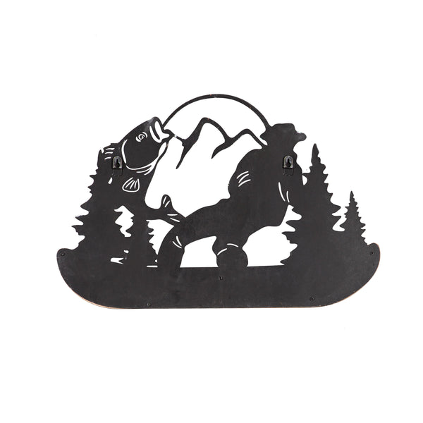 Plow & Hearth Metal And Wood Mountain Wall Décor With Hooks