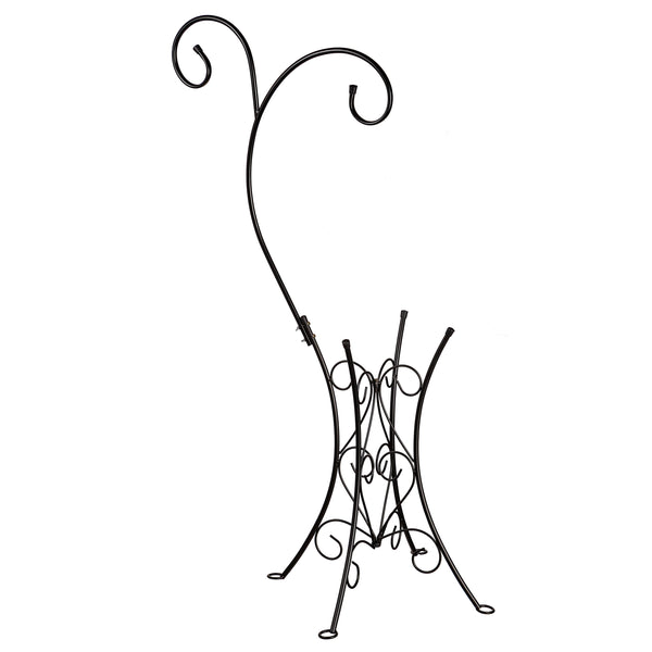 Plow & Hearth Metal Birdbath Stand With Dual Shepard’s Hooks