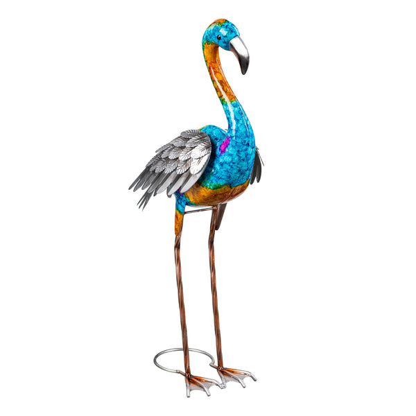 Plow & Hearth Metal Gradient Flamingo Garden Statue 21.5"H