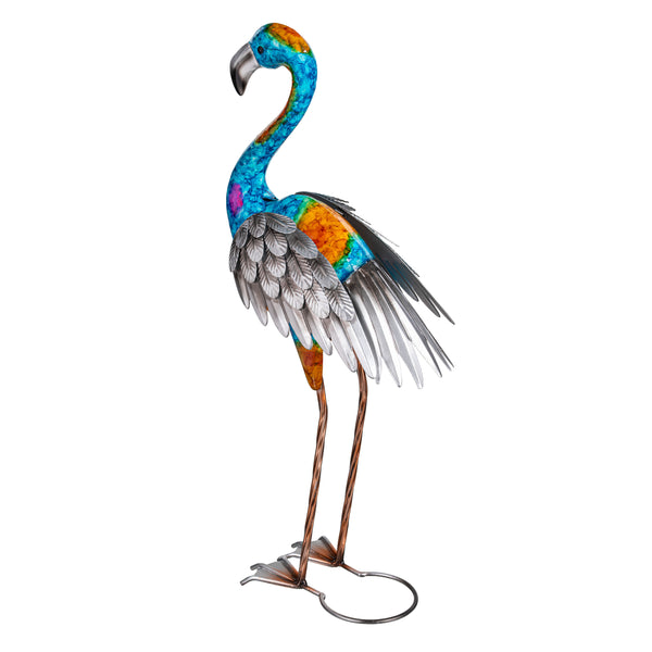 Plow & Hearth Metal Gradient Flamingo Garden Statue 21.5"H