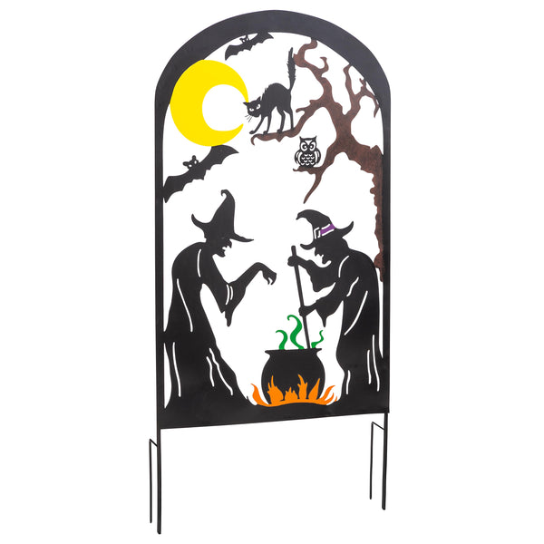 Plow & Hearth Metal Halloween Trellises In Witch And Haunted House Designs