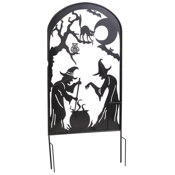 Plow & Hearth Metal Halloween Trellises In Witch And Haunted House Designs