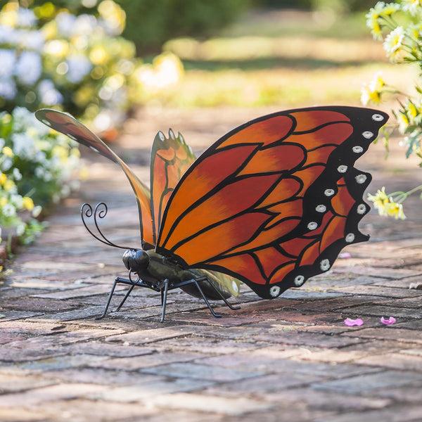 plow & hearth Metal Monarch Butterfly Outdoor Sculpture