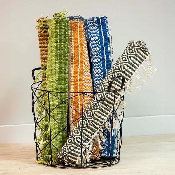 plow & hearth Metal Open-Weave Storage Basket with Handles