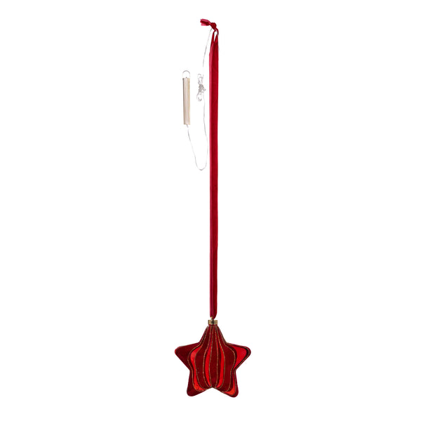 Plow & Hearth Micro LED Red Star Indoor Outdoor Decorative Hanging Light Warm White Light