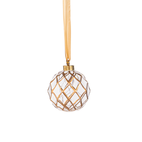 Plow & Hearth Micro LED Silver Ball Indoor Outdoor Decorative Hanging Light Warm White Light Small