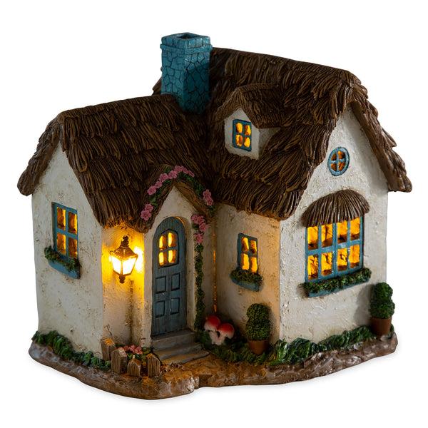 Plow & Hearth Miniature Fairy Garden Solar English Cottage House