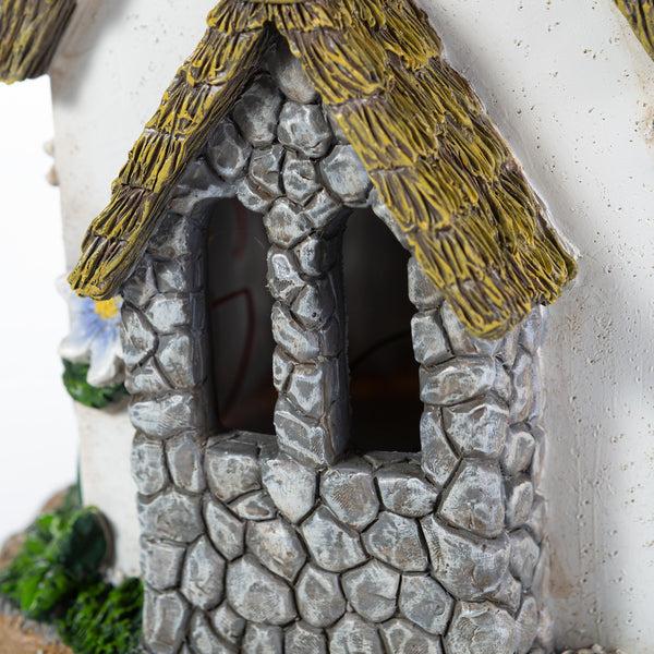 Plow & Hearth Miniature Fairy Garden Solar English Stone Cottage