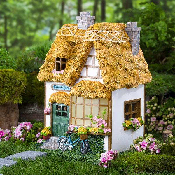 plow & hearth Miniature Fairy Garden Solar Flower Shop