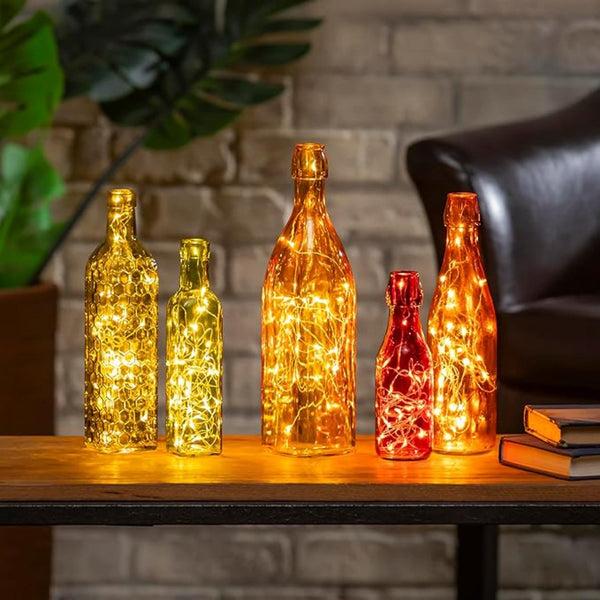 Plow & Hearth Mixed Colors Glass Bottles For Garden Bottle Tree Set Of 5