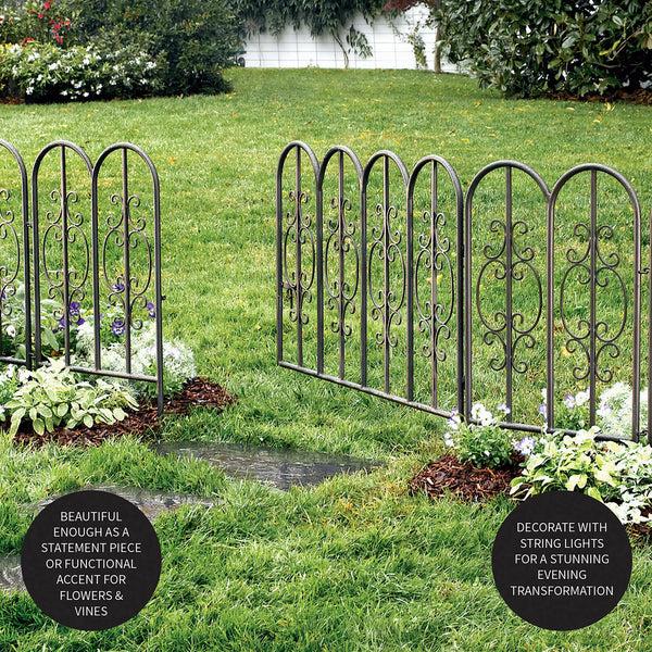 Plow & Hearth Montebello Iron Garden Fencing Set Of 2
