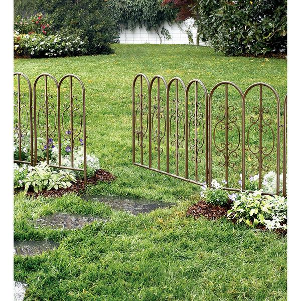 plow & hearth Montebello Iron Garden Fencing Set of 4