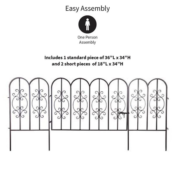 Plow & Hearth Montebello Iron Garden Fencing With Gate