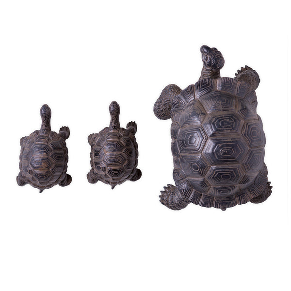 Plow & Hearth Mother Tortoise With Two Babies Resin Garden Accents