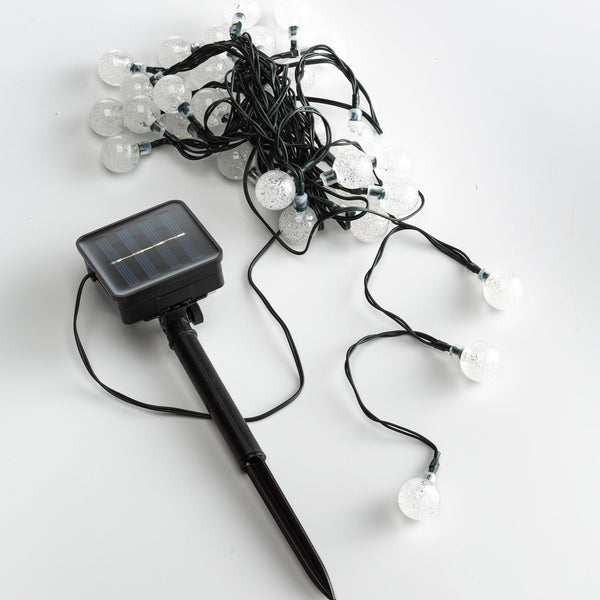 Plow & Hearth Multi-Function Solar Ball String Lights With Warm White LEDs