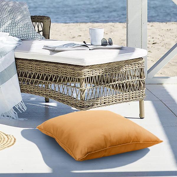 plow & hearth Mustard Outdoor Polypropylene Pillow 18"x18"