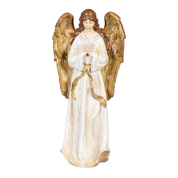 Plow & Hearth Nativity Garden Statue Resin Statue Gilded Angel 18"H
