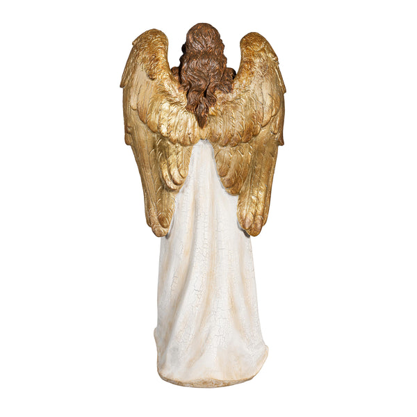 Plow & Hearth Nativity Garden Statue Resin Statue Gilded Angel 18"H