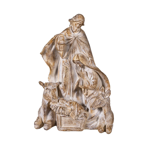 Plow & Hearth Nativity Garden Statue Resin Statue Heavenly Family 11.5"H