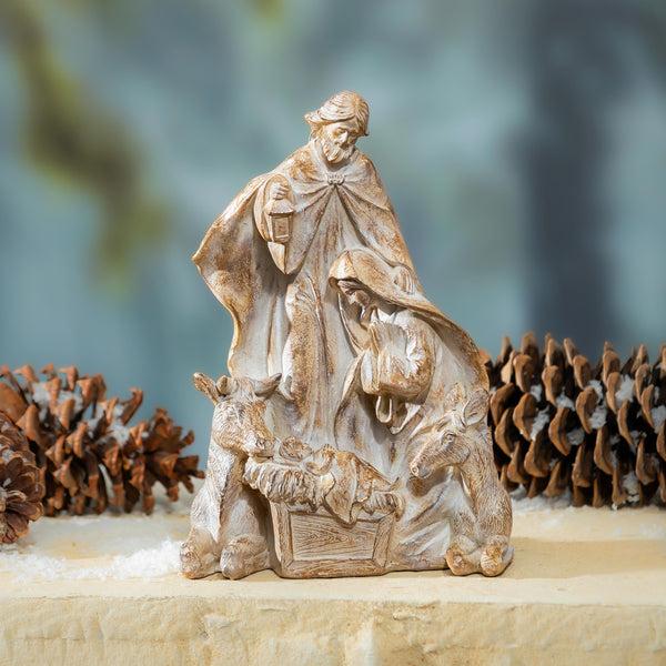 plow & hearth Nativity Garden Statue Resin Statue Heavenly Family 11.5"H