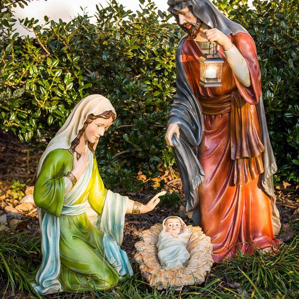 plow & hearth Nativity Set of 3: Mary Joseph and Baby Jesus Full Color