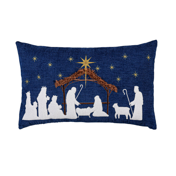 Plow & Hearth Nativity Throw Pillow Nativity Lumbar Pillow 16"L X 10"H