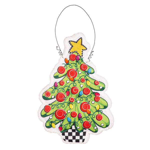 plow & hearth O' Christmas Tree Lighted Estate Door Decor